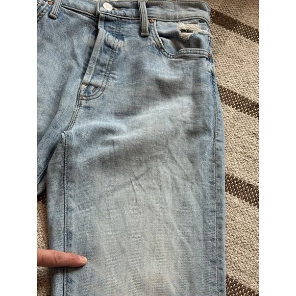 Mother Superior Jeans The Ditcher Crop Resting Beach Face Light Blue 24 - Picture 4 of 11